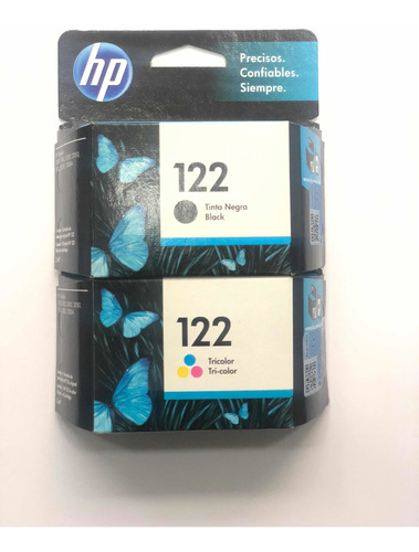 Combo Cartuchos Hp122 Negro Y Color Originales + Resma Carta