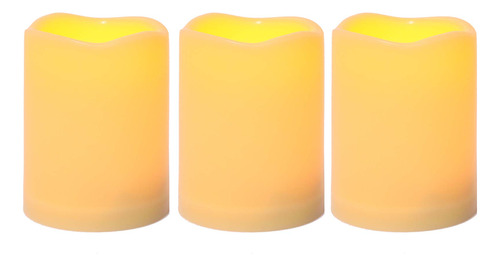 3 Velas Led Sin Flama, De Pilas, Impermeables, Para Exterior