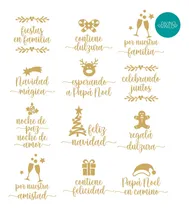 Comprar Vinilos De Corte Navidad Frases Tamaño Frasco\u002F Vasos X 12 U.