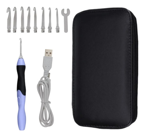 . Ganchos De Ganchillo Con Luz Led 9 En 1 Usb Recargable Diy