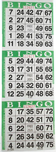 Juego De Bingo De Papel Verde - 1000 Hojas - Tamaño 4x12 