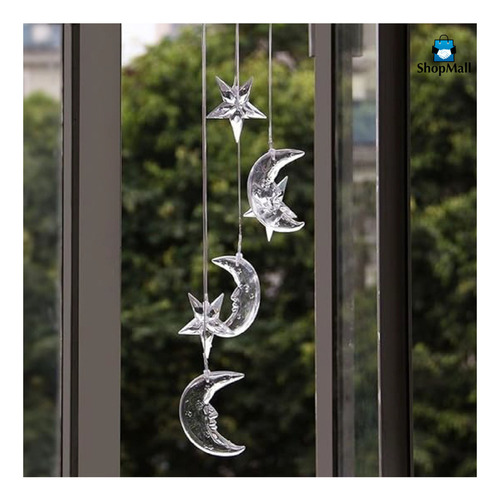 De Campana De Viento Con Luz Led Diseño De Luna Estrellas