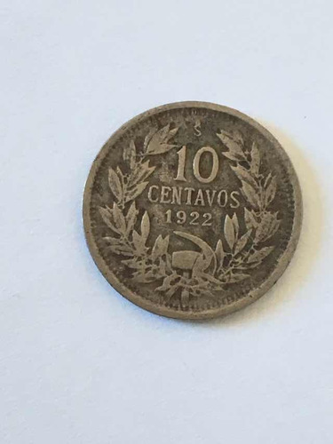 Moneda Chile 10 Centavos 1922 Niquel (x1208