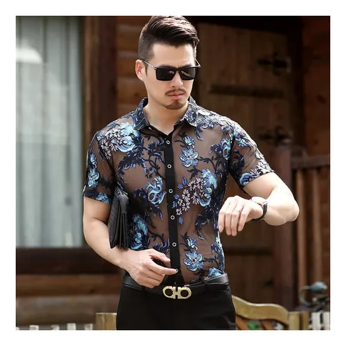 Camisa de encaje para hombre hotsell