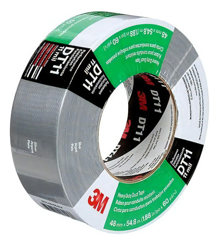 Cinta De Tela Para Ductos Dt11 3m, 48 Mm X 54,8 M. Color Plateado