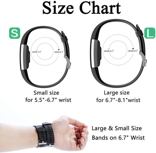 Imagen 6 de 10 de Mallas De Reloj Fitbit Charge 2 Hr / 3 Unidades / Talle S