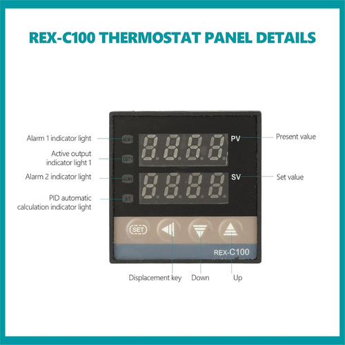 Kit Pirómetro Rex-c100 Control Temperatura Medición 0-400°c