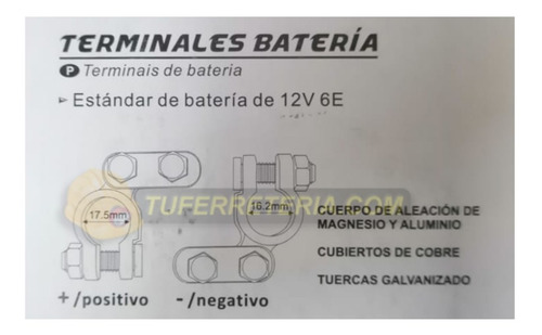Imagen 2 de 5 de Bornes Para Bateria Tipo L