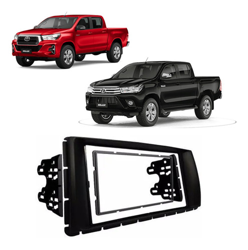 Moldura Frente Painel Hilux Dvd 2 Din Black Piano Multimidia