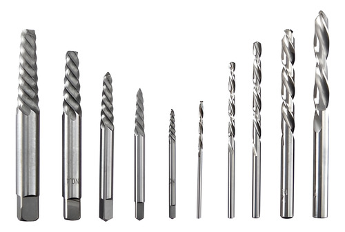 Juego Extractores De Tornillos Y Brocas Para Zurdo 10 Piezas