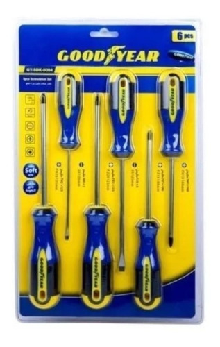 Imagen 1 de 4 de Set Destornilladores Goodyear Gy-sdk-8004 6 Piezas