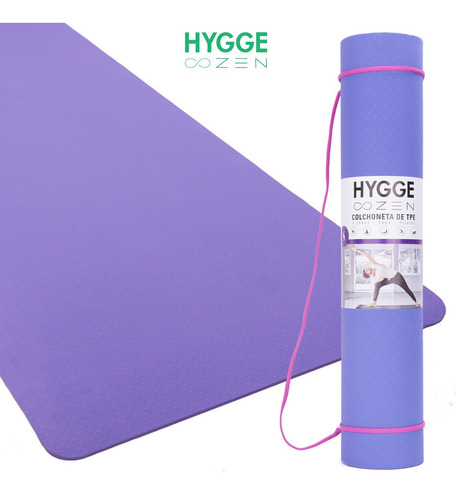 Imagen 5 de 10 de Mat Yoga Colchoneta Enrollable Pilates Fitness Tpe Ecológico