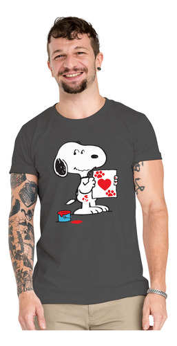 Polera Snoopy Artista Love Peanuts Algodon Organico Wiwi