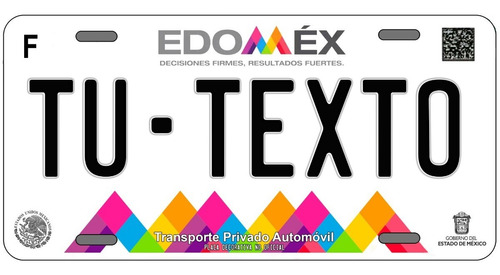 Placas Auto Metalicas Personalizadas Estado De Mexico 2022