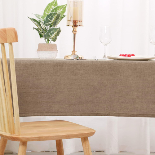 Mantel Rectangular De Lino Sintético - Mantel Lavable Resist