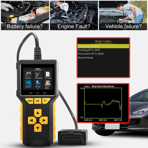 Scanner Genérico 2 Em 1 Obd2, Leitor De Código De Motor De