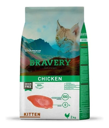 Bravery Pollo Para Gatos Cachorros 2 Kg Despacho A T Chile
