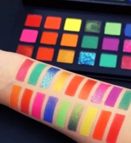 Paleta De Sombra Neon Splash De Okalan 18 Colores