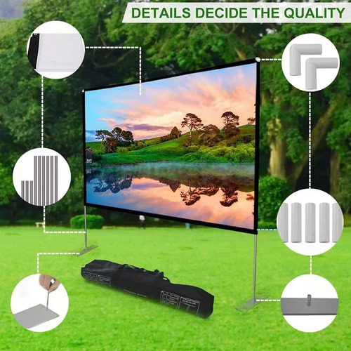 Pantalla De Proyector Portátil Plegable De 120'' Con Soporte
