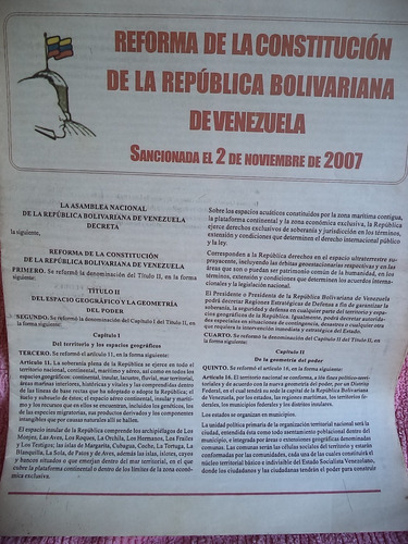 Reforma De La Constitución 2007 No Aprobada En Referendum