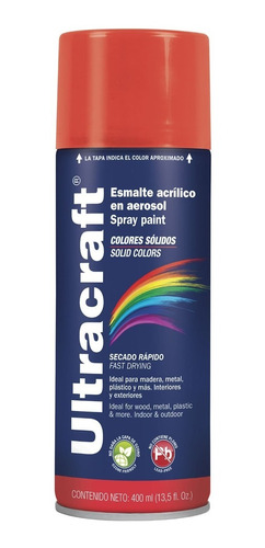 Pintura En Spray Color Rojo Brillante - Ultracraft 400ml