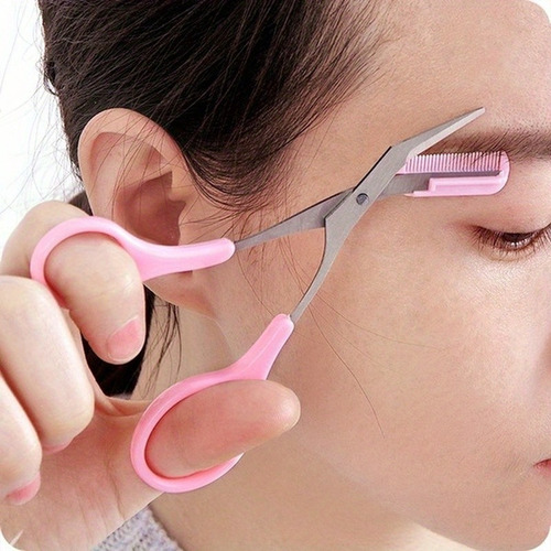 9× Tijeras Maquillaje Cejas De Acero Inoxidable Con Peine