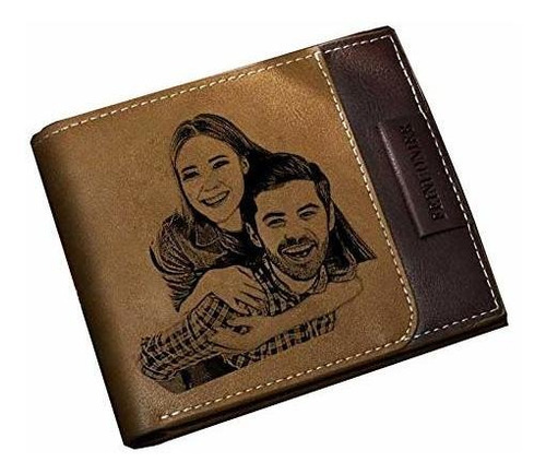 Cartera Grabada Personalizada Para Hombres Texto De Bpfh0