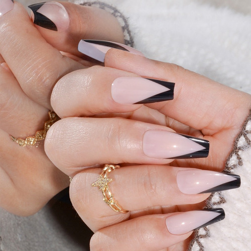 Unhas Postiças Bailarina Longa Decorada Pintada Autocolantes