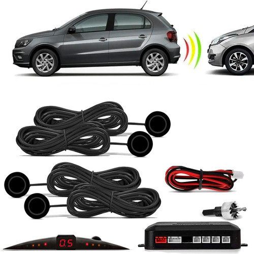 Sensor De Estacionamento Ré Preto Positron 4 Pontos 20mm