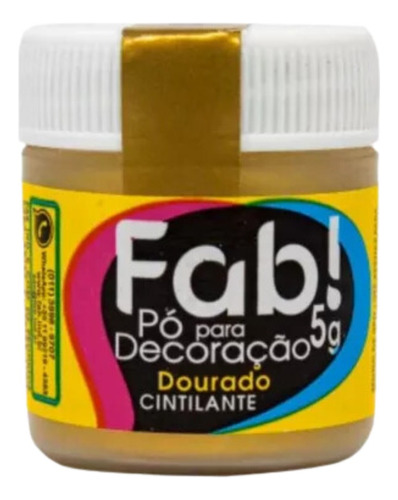 Corante Tinta Pó Comestivel P/bolo Dourado Cintilante