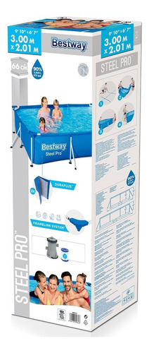 Bestway Alberca Estructural Rectangular Con Capacidad 2,3 L