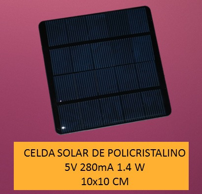 Celda Solar 5v 280ma 1.4w Cargador Solar Para Celular