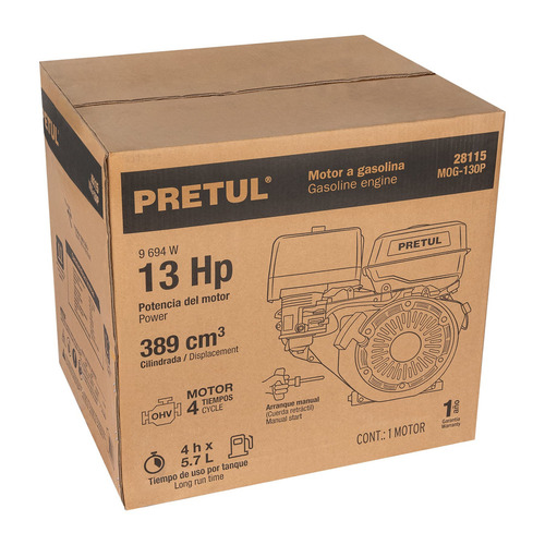 Motor A Gasolina 13 Hp, 4 Tiempos, Pretul 28115