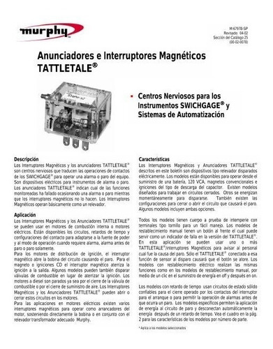 Interruptor Magnetico Murphy 37 Pn