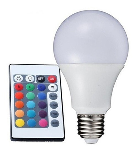 Imagem 4 de 5 de Lâmpada Led Muda De Cor Com Controle Remoto Rgb 5w Rixme
