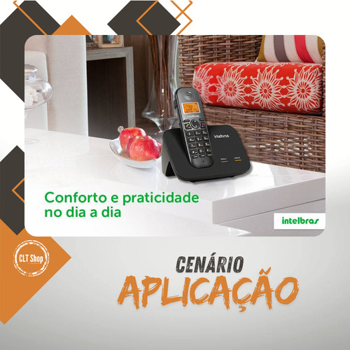 Kit Telefone Fixo Sem Fio 2 Linhas Com 7 Ramal Bina Headset