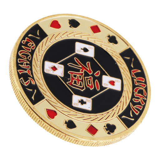 Imagen 1 de 4 de Chapado Dorado Suertudo Poker Esquirlia Mundos Moneda