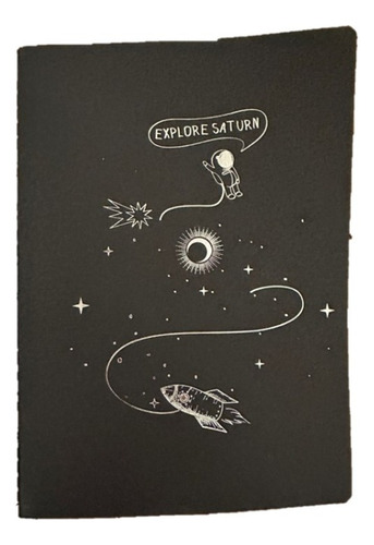 Cuaderno Negro Diferentes Diseño 21x14 Cm / Libreta Negra