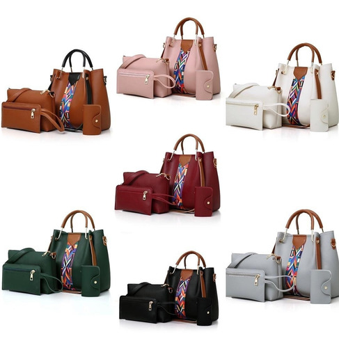 Cartera Para Damas En Combo Set De 4 Piezas Tienda Fisica