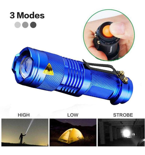 Lampara Táctica Led Contra El Agua, Mxlcb-002, 2 Pzs, Azul