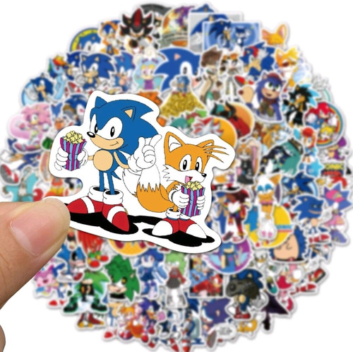 Set 50 Stickers Pegatinas De Sonic 4-7 Cm Nuevos 