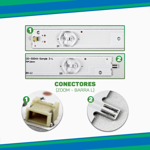 Kit 10 Barras De Led Compatível Com Tv Tc-42as610b Tc42as610