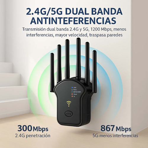Repetidor De Wifi 5g Amplificador Rompe Muros Router 300m