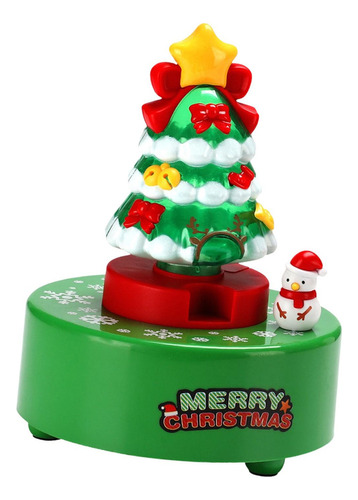 Caja De Música De Árbol De Carrusel Navideño Giratoria 360