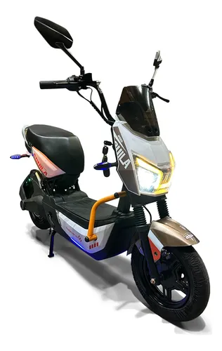 Bicicleta Moto Eléctrica Roadmaster Águila 50kmh 1200watts Color Blanco Naranja Cafe