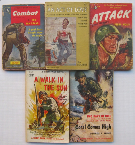 Novelas De Guerra En Ingles Lote De 5 Pocket Books