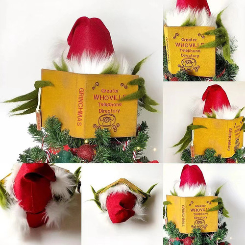 Muñeca Widget Grinch De Peluche A Cuadros Divertida Para Nav