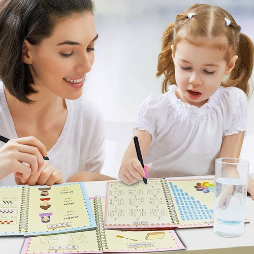 Set De Cuaderno Caligrafia Magic Copy Book Para Niños