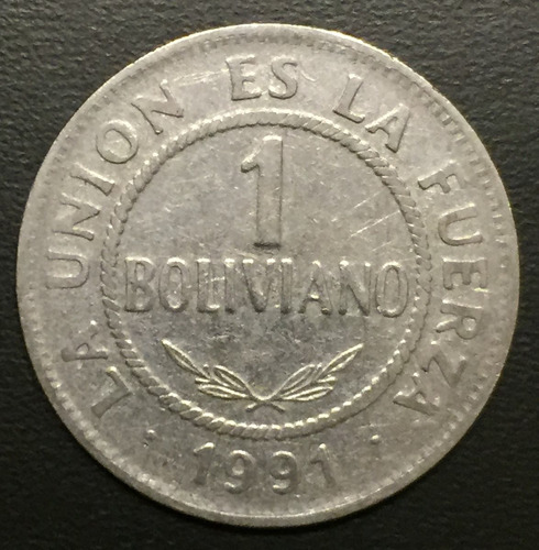 Bol003 Moneda Bolivia 1 Boliviano 1991 Xf Ayff