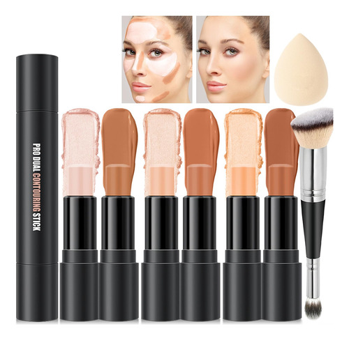 Kit De Maquillaje De Barras De Contorno De Crema De 6 Colore